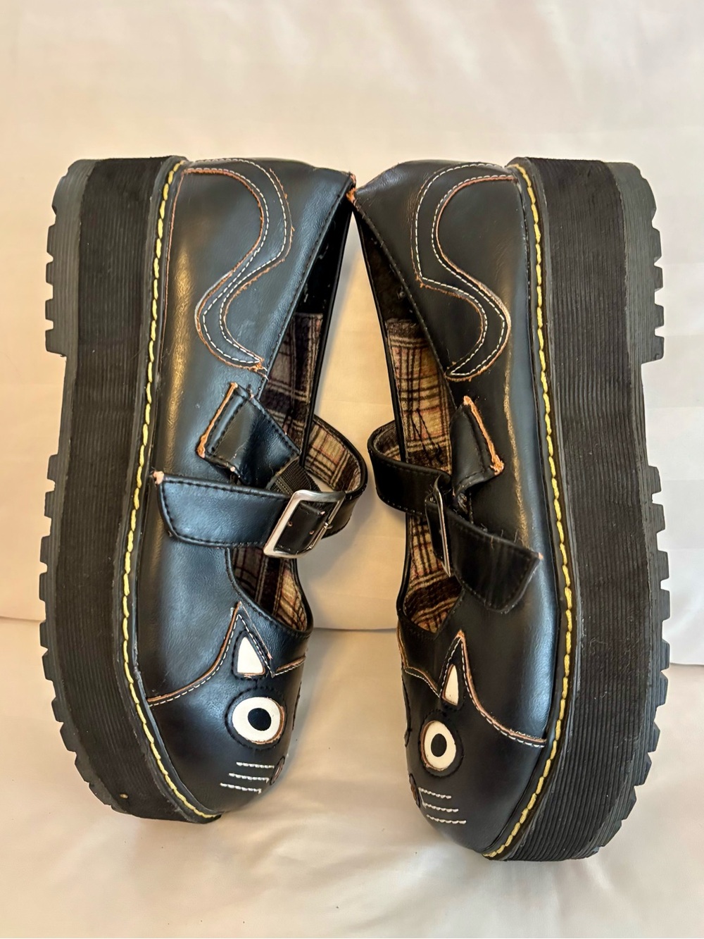 Black Cat Mary Jane Platform Cute Goth Novelty Shoes Sz 7.5 - Picture 3 of 15